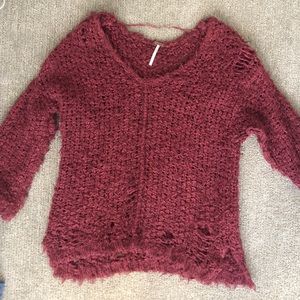 Free People Maroon Sweater